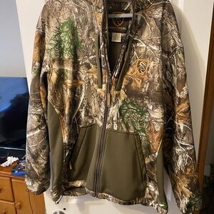 Camo Hooded Jacket with Green Accents